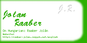 jolan raaber business card