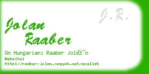 jolan raaber business card